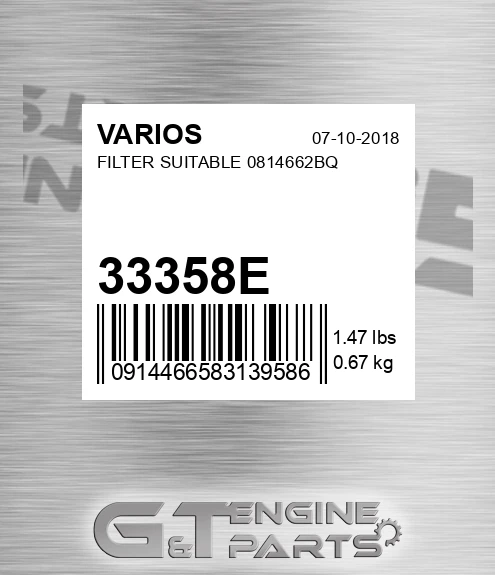 33358E Filter Suitable 0814662bq