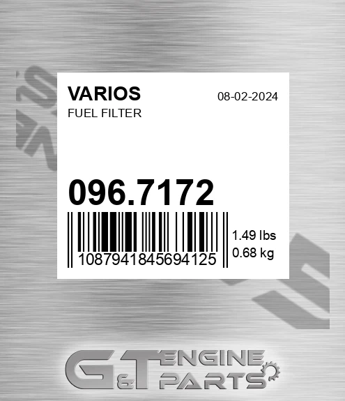 096.7172 Fuel Filter