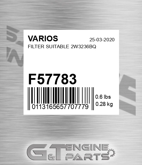 F57783 VARIOS Filter Suitable 2w3236bq