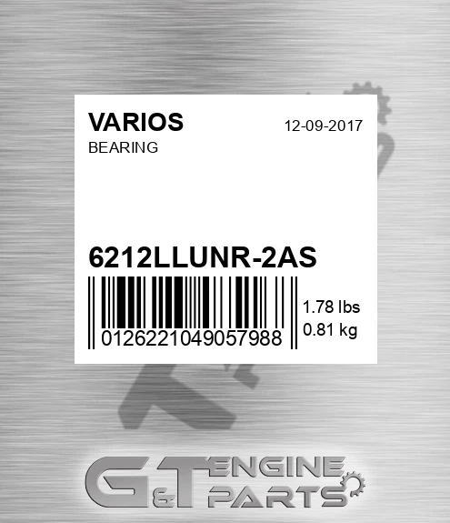 6212LLUNR/2AS Bearing