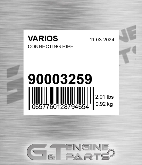 900.03259 Connecting Pipe for VARIOS