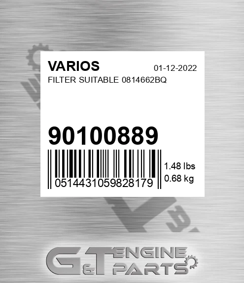 901.00889 Filter Suitable 0814662bq for VARIOS