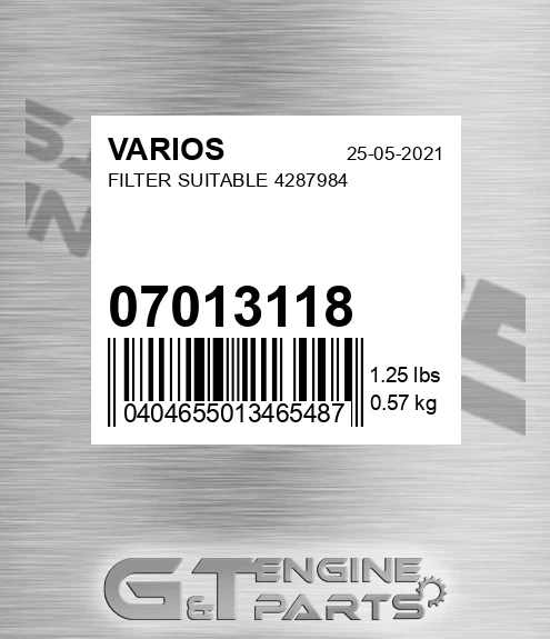 07013118 Filter Suitable 4287984