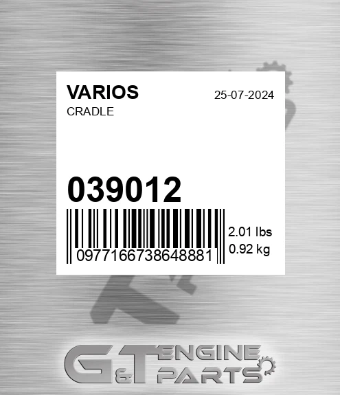 039012 Cradle for VARIOS