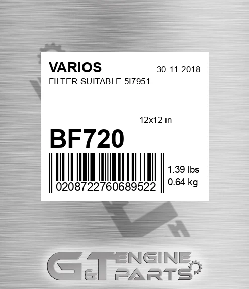 BF720 VARIOS Filter Suitable 5i7951