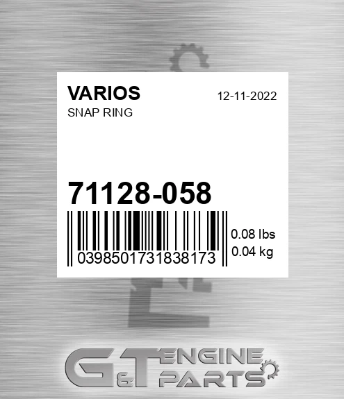 71128-058 Snap Ring