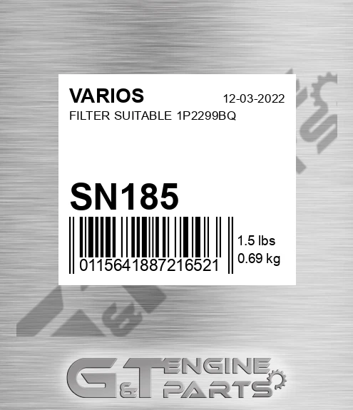 SN185 VARIOS Filter Suitable 1p2299bq
