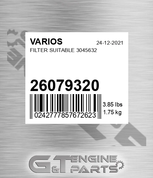 26079320 Filter Suitable 3045632