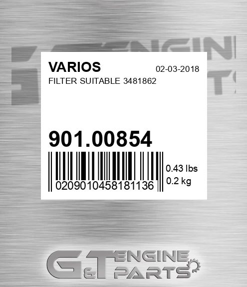 901.00854 Filter Suitable 3481862