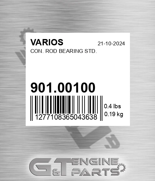 901.00100 Con. Rod Bearing Std.