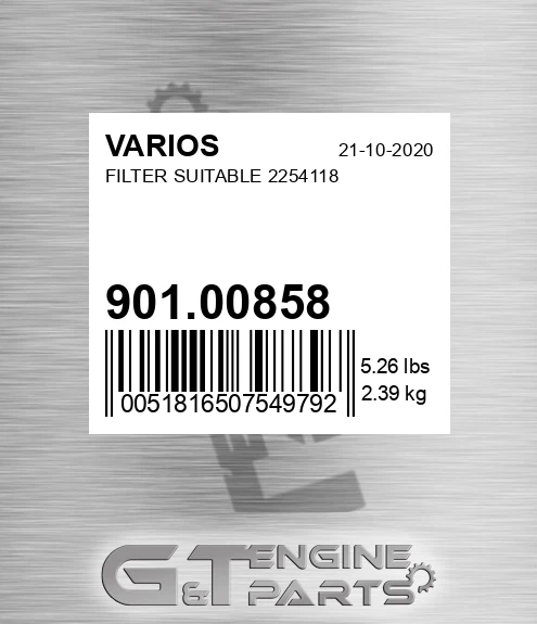 901.00858 Filter Suitable 2254118