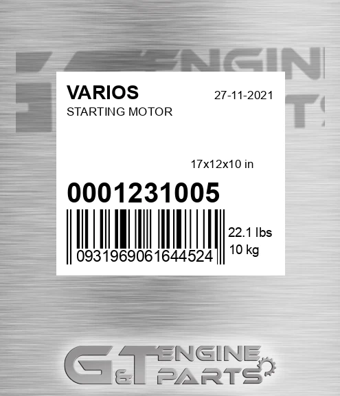 0001231005 Starting Motor for VARIOS