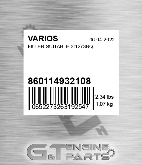 860114932108 Filter Suitable 3i1273bq