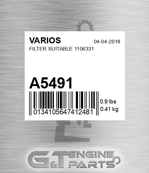 A5491 VARIOS Filter Suitable 1106331