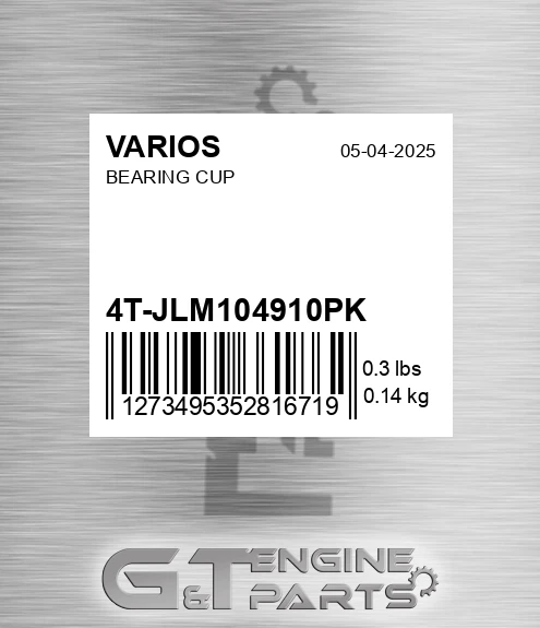 4T-JLM104910PK Bearing Cup