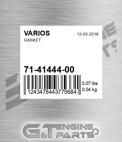 71-41444-00 Gasket for VARIOS