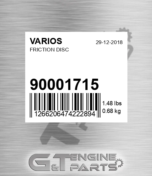 900.01715 Friction Disc for VARIOS