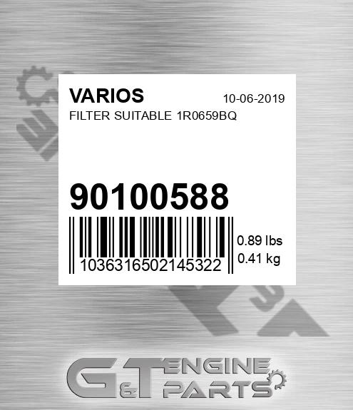 901.00588 Filter Suitable 1r0659bq for VARIOS