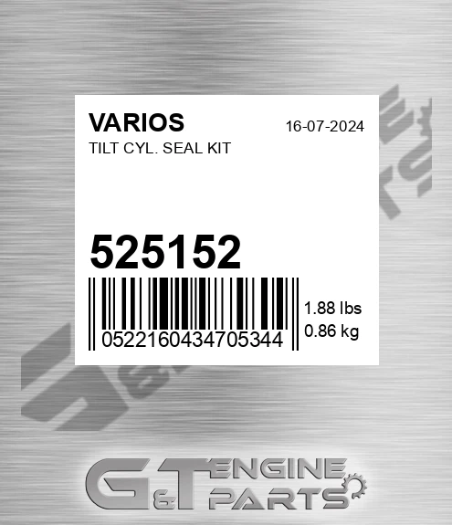 525152 Tilt Cyl. Seal Kit