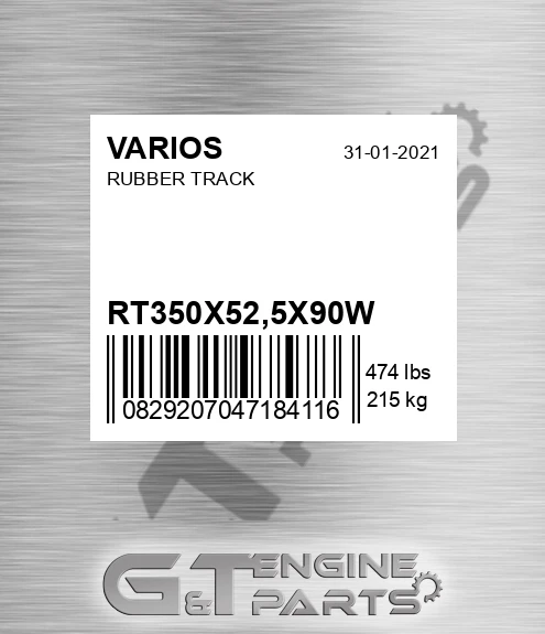 RT350X52,5X90W Rubber Track