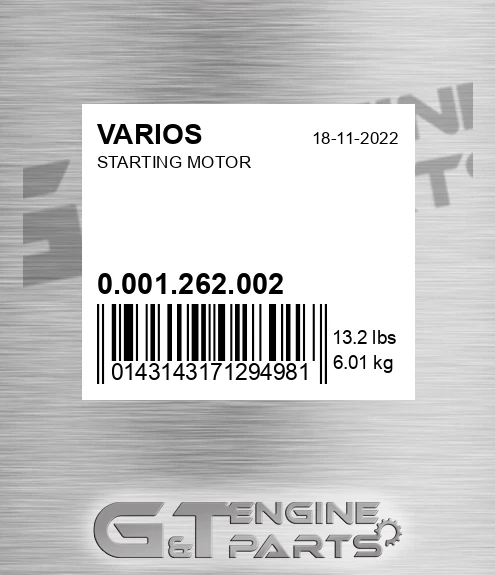 0.001.262.002+ Starting Motor