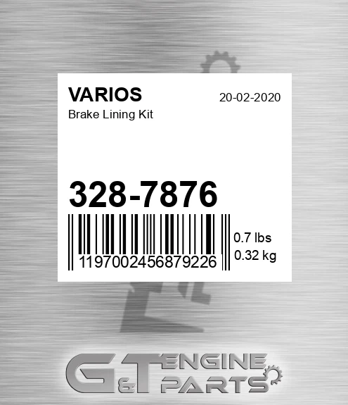 328-7876 Brake Lining Kit