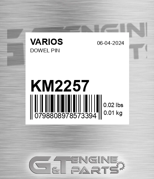 KM2257 Dowel Pin for VARIOS