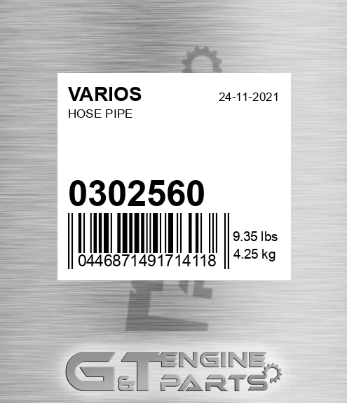 0302560 Hose Pipe for VARIOS