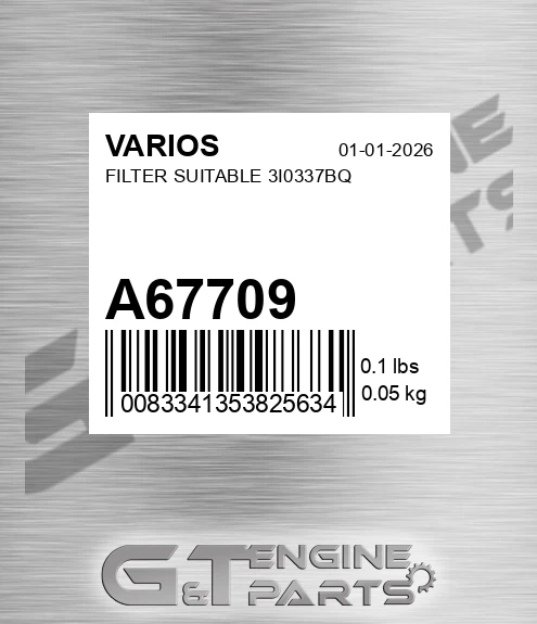 A67709 VARIOS Filter Suitable 3i0337bq