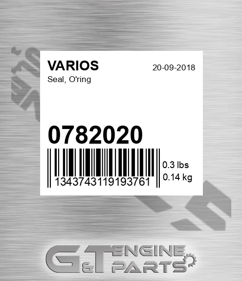 0782020 Seal, O'ring