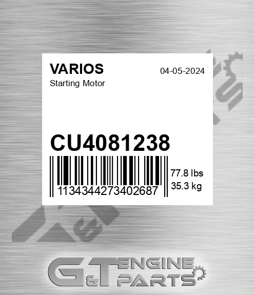 CU4081238 VARIOS Starting Motor