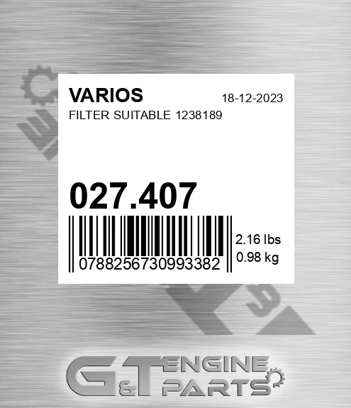 027.407 Filter Suitable 1238189