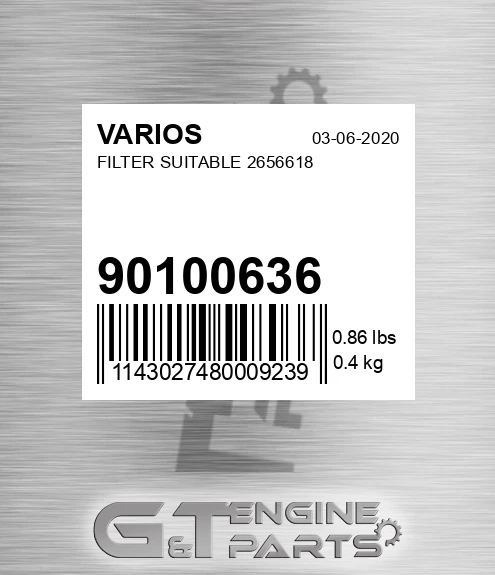901.00636 Filter Suitable 2656618 for VARIOS