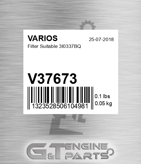 V37673 Filter Suitable 3i0337bq