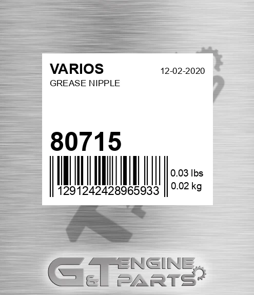 80715 VARIOS Grease Nipple