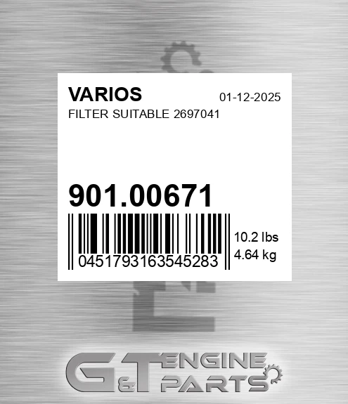 901.00671 Filter Suitable 2697041