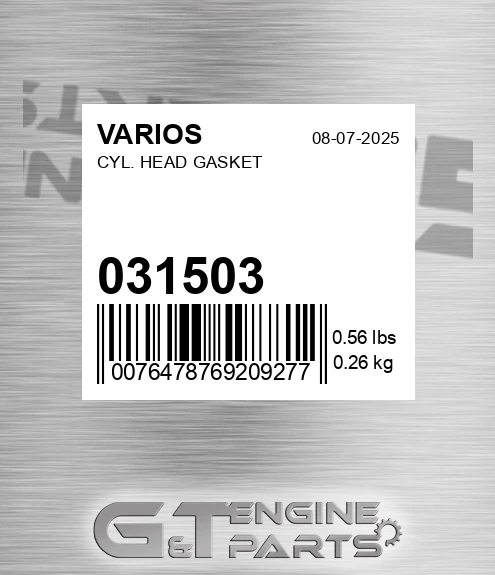 031.503 Cyl. Head Gasket for VARIOS