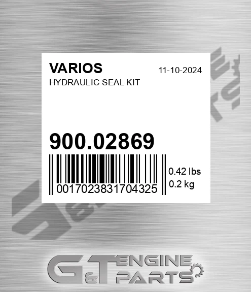 900.02869 Hydraulic Seal Kit