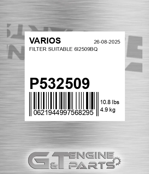 P532509 Filter Suitable 6i2509bq for VARIOS