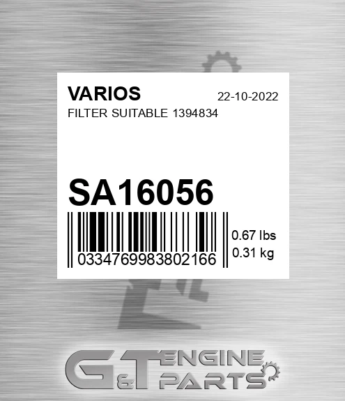 SA16056 Filter Suitable 1394834