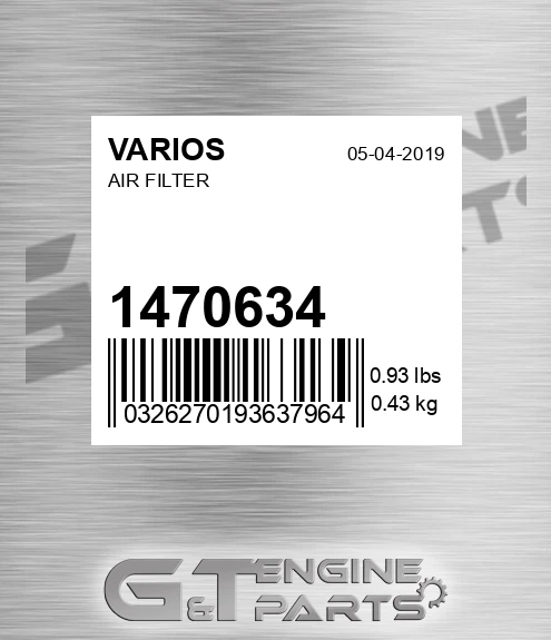 1470634 Air Filter for VARIOS