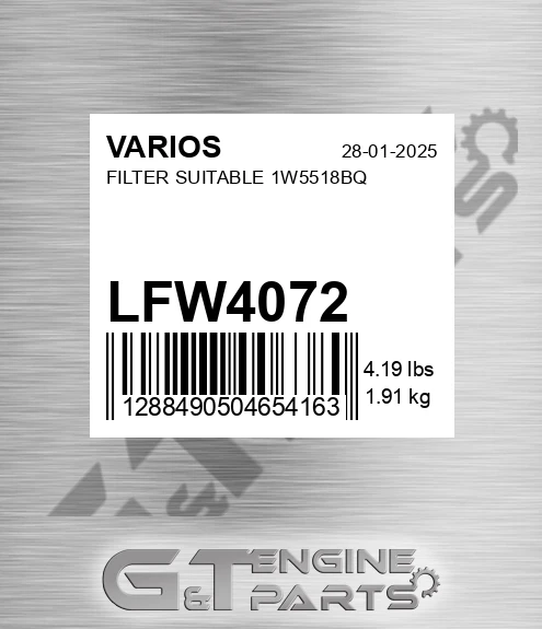 LFW4072 Filter Suitable 1w5518bq