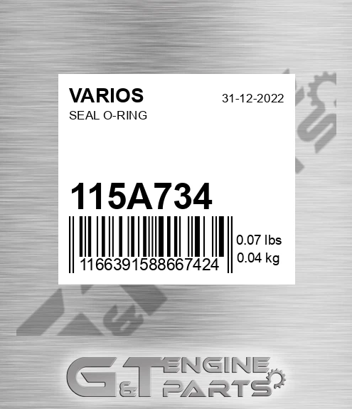 115.A734 Seal O-ring for VARIOS