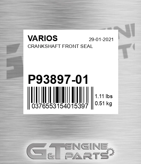 P93897-01 Crankshaft Front Seal