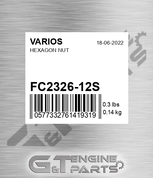 FC2326-12S Hexagon Nut