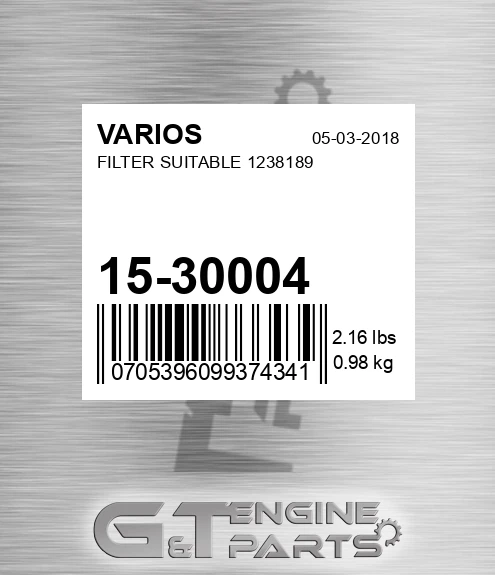15-30004 Filter Suitable 1238189