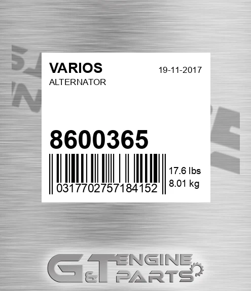 8600365+ Alternator