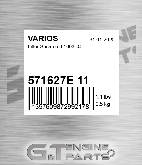 571627E+11 Filter Suitable 3i1603bq for VARIOS