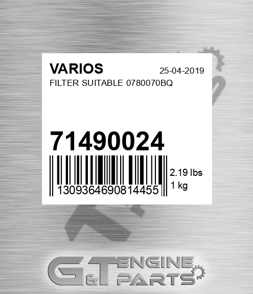 71490024 Filter Suitable 0780070bq