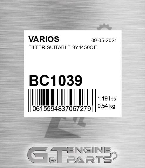 BC1039 Filter Suitable 9y4450oe
